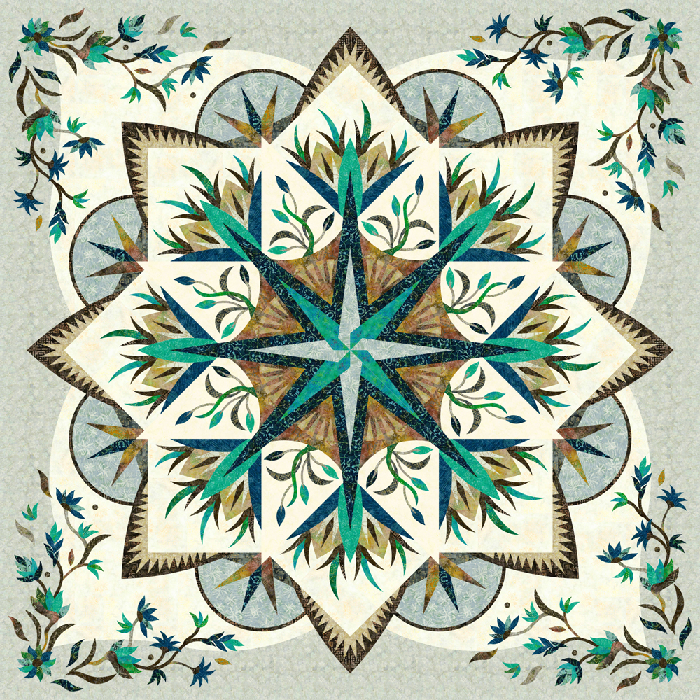 Valley Blossoms in Gunpowder 99x99 • $550.00