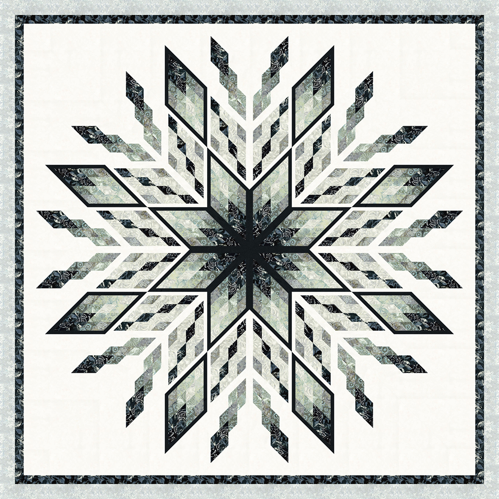 Ice Castles in Titanium Mini Collection 1 Left • 100x100 $210.00 Fabric Only $272.00 Kit with Pattern