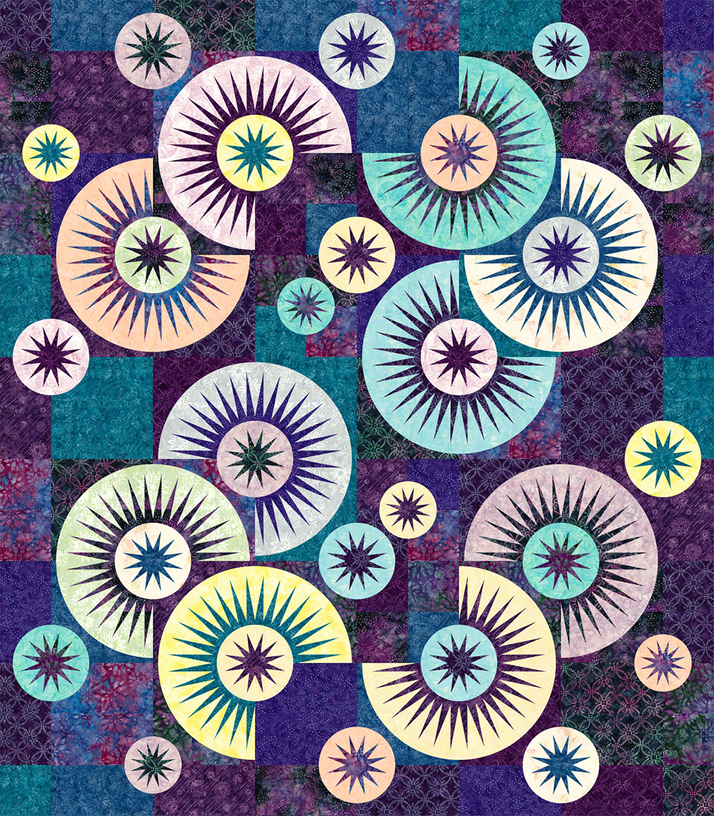Raindrops in Tonga Batiks • 1 Left • 70x80 $205.00 Fabric Only $240.00 Kit with Pattern