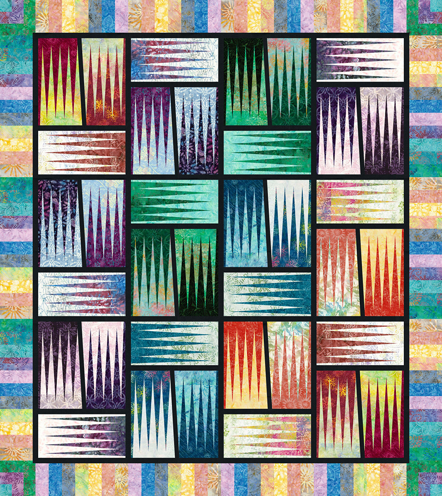 Stepping Stones in Taffy Strip Set • 60x68 $135.00 Fabric Only Sale: $155.38 Kit with Pattern