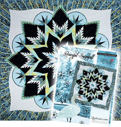 Peaceful Snowfall 99"x99" • Fabrics: Waterfall Mini Collection